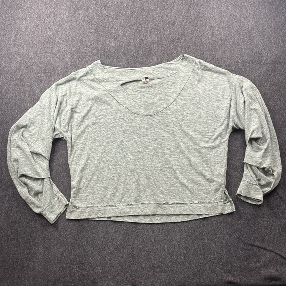 Free People WE THE FREE Small Lucky Day Tee Top Olive Green Oversized - Picture 1 of 3